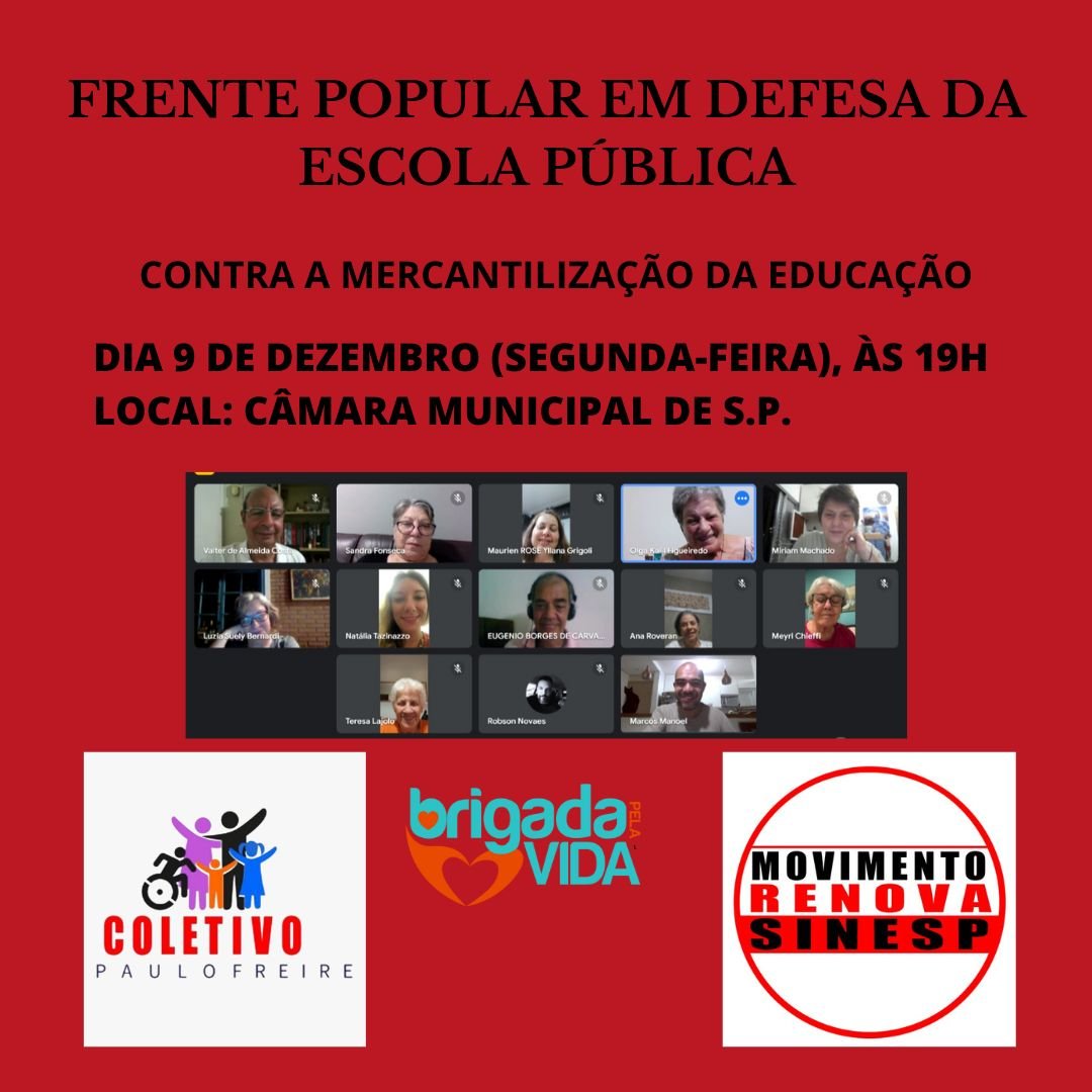 Frente popular em defesa da escola pública